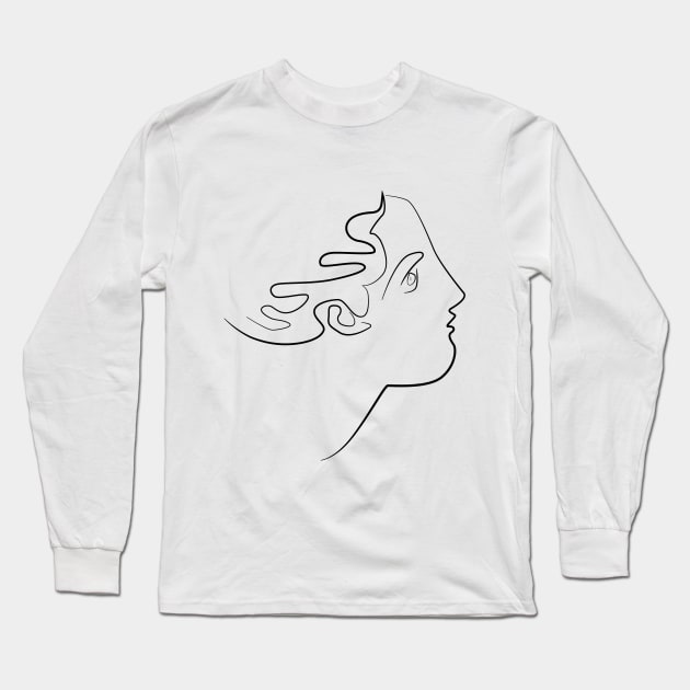 Henri matisse woman line art minimal print, aesthetics Long Sleeve T-Shirt by GraphicO